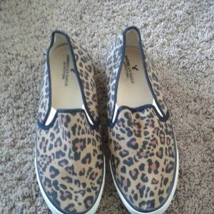 American eagle leopard print slip ons size 10